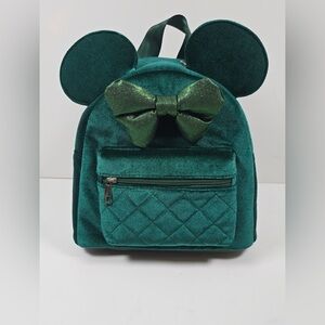 Disney Bioworld Minnie Mouse Quilted Velvet Backpack NWT